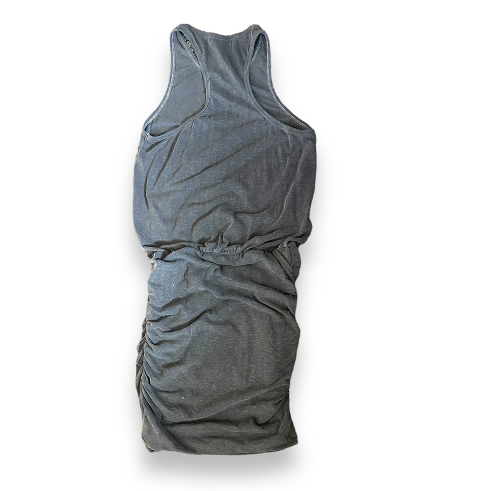 EUC Sundry Size 2 Grey Racerback Ruched Mini dress - Picture 2 of 5